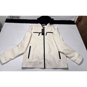 Fried Denim Premium Collection M Adult Hooded Fleece Lined Jacket White Lg. NWT